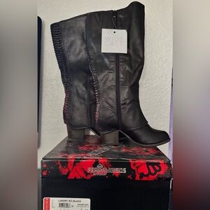 Fergalicious Women's Black Knee-High Boots